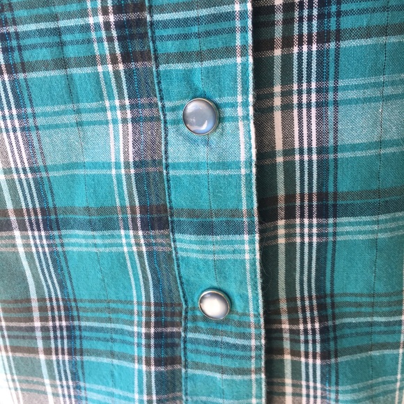 Pink Cattleac Plaid Button Down W/ Pearl Buttons - Picture 4 of 7